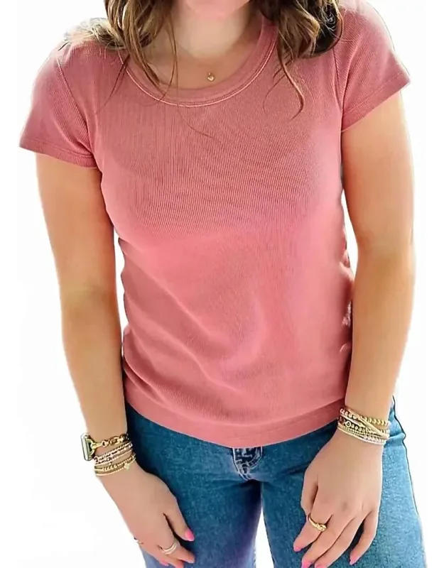 Tencel Ribbed Crew Top