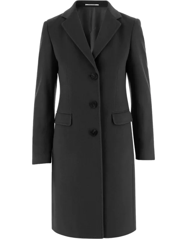 Sophisticated Single-breasted Cashmere Coat With Tailored Silhouette