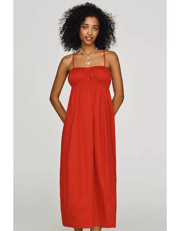 Cotton Barrel Midi Dress
