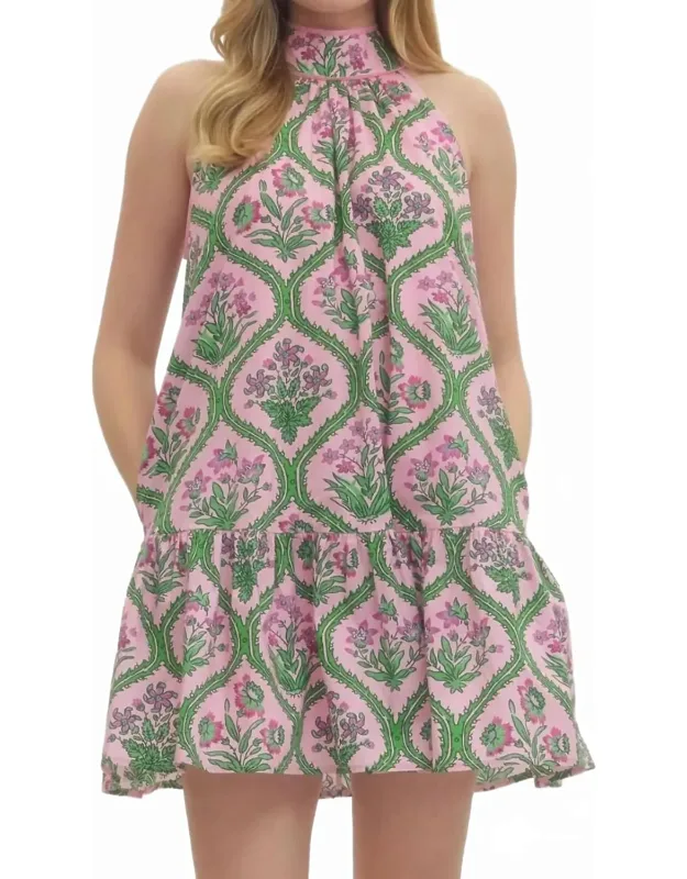 Sleeveless Halter Mini Dress