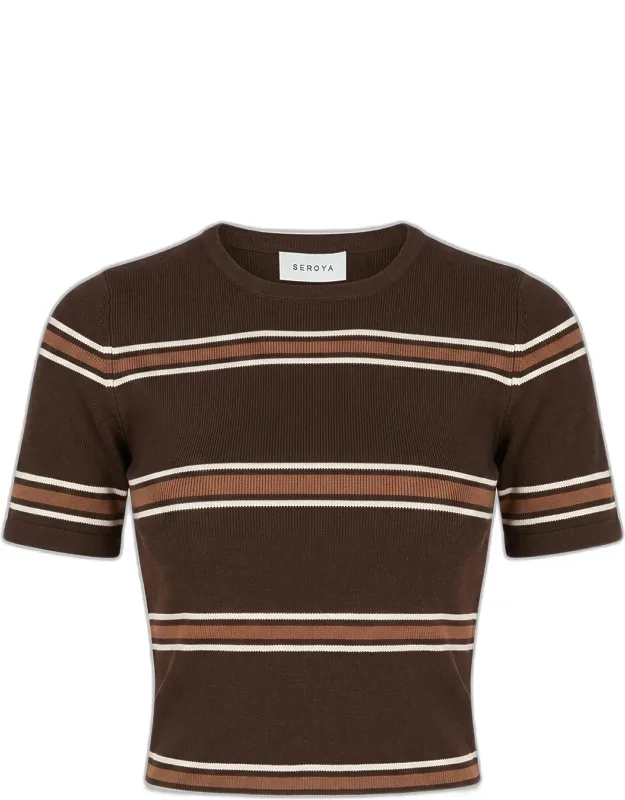 Ry Top - Striped Knit Pattern, Classic Crewneck