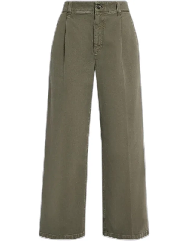 Garment Dye Straight-leg Ankle Pants