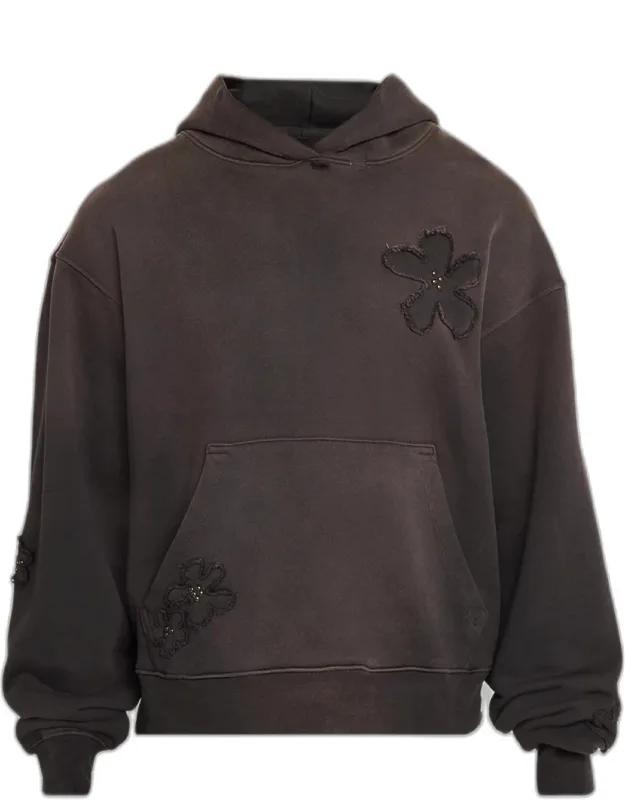 Flower-patch Cotton Hoodie