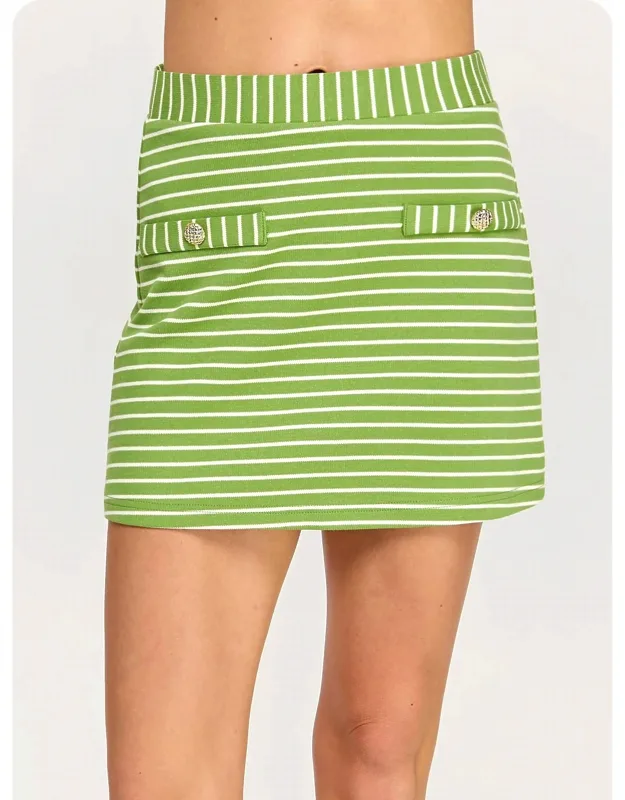 Striped Knit Mini Skirt