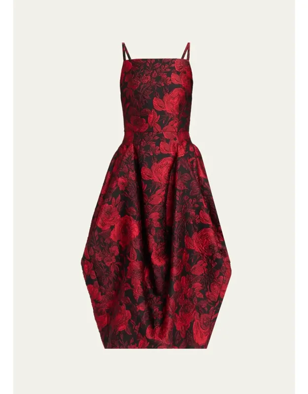 Jacquard Balloon Midi Dress