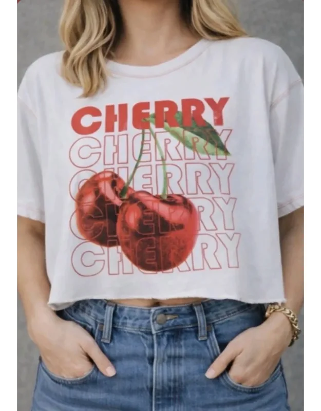 Cherries Repeat Crop Tee