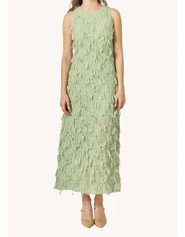 Textured Sleeveless Maxi Dress
