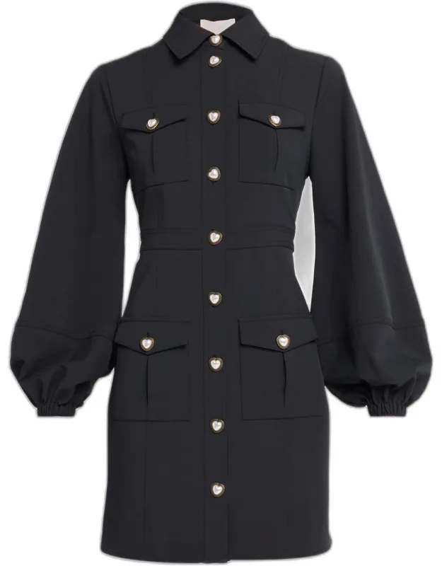 Heart-button Mini Dress
