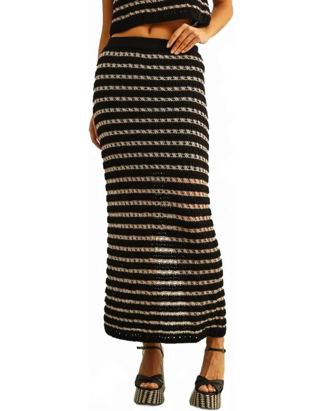 Kerensa Crochet Knit Straight Long Skirt