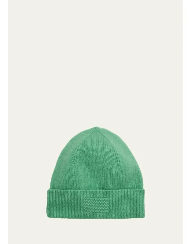 Rib Cuff Cashmere Beanie