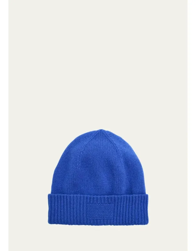 Rib Cuff Cashmere Beanie