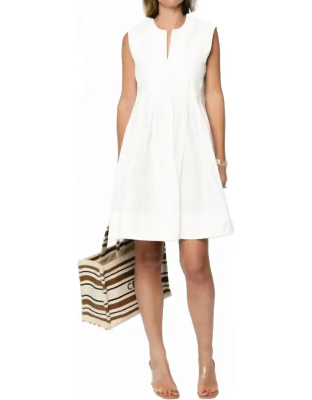 Pleated Sleeveless Mini Dress