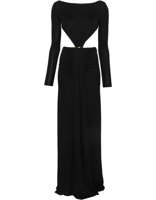Cut-out Ruched-detail Maxi Dress