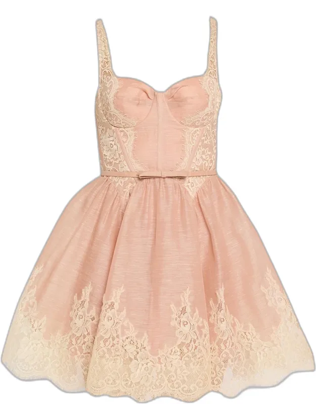 Lace-trim Mini Dress