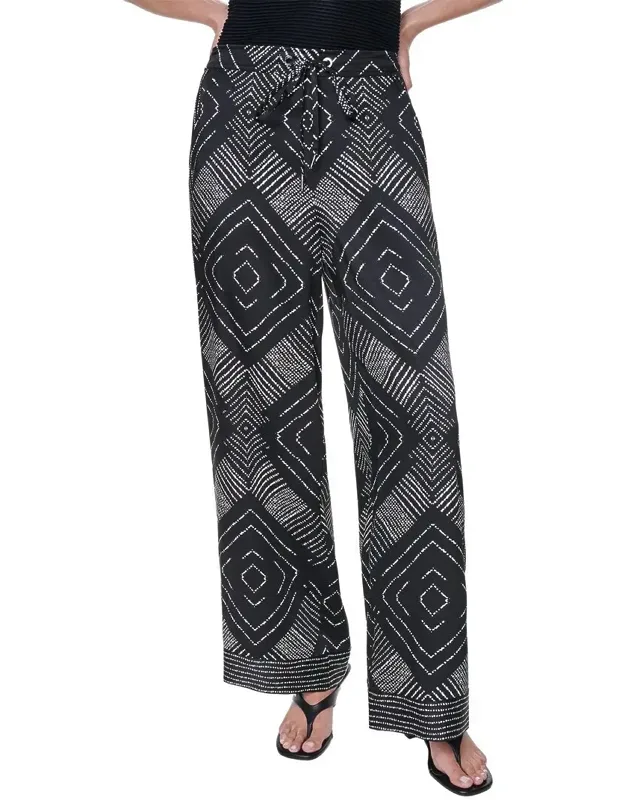 Printed Scarf Twill Pants