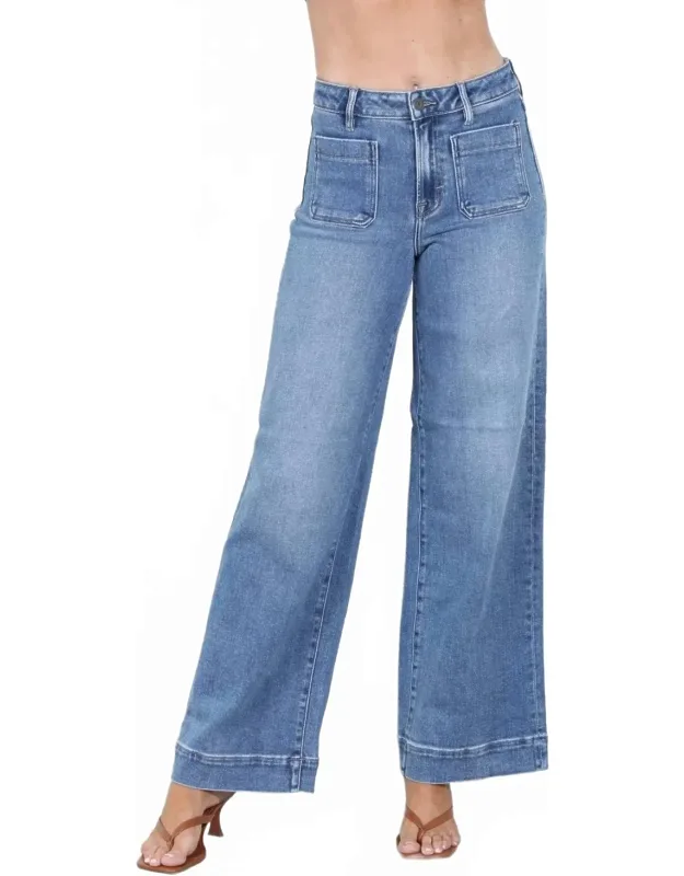 Nori Front Pocket Stretch Wide Leg Pants