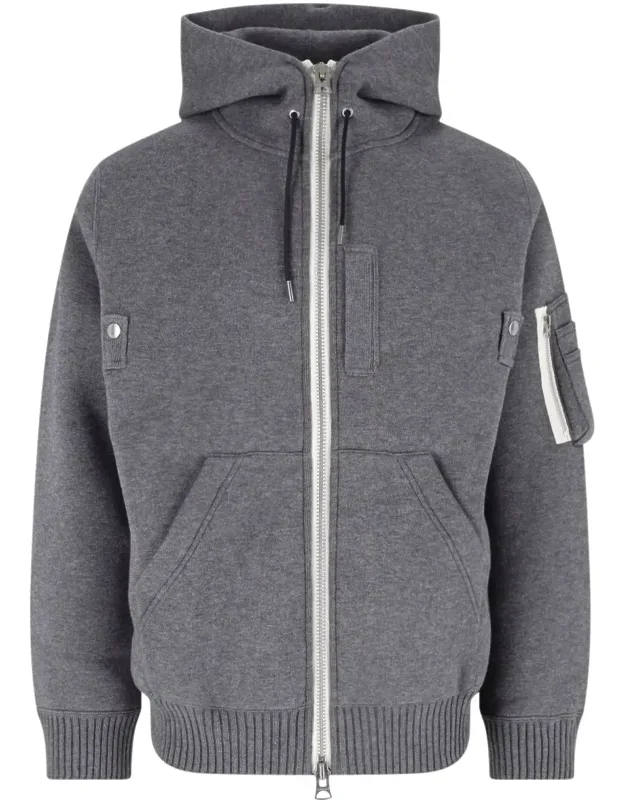 Zip-up Cotton-blend Hoodie
