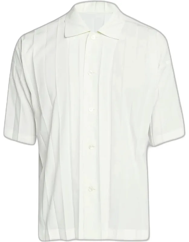 Edge Pleated Short-sleeve Shirt