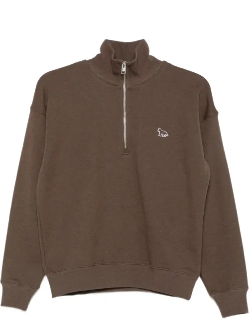 Logo-patch Quarter-zip Sweater