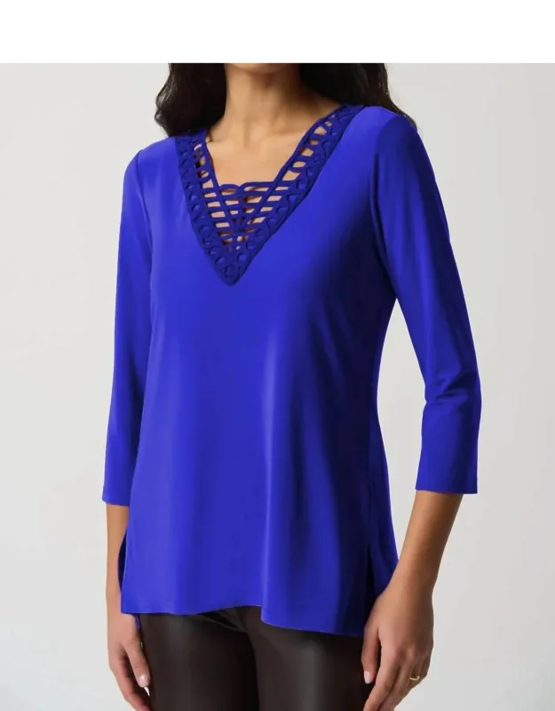 Soutache V-neck Tunic Top