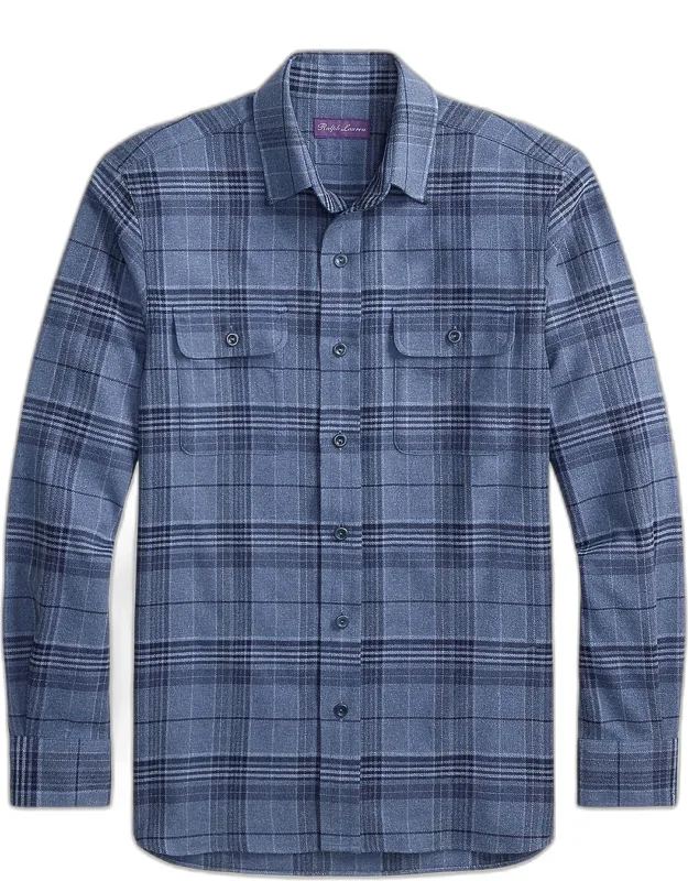 Blanket Plaid Cotton Flannel Button-down Shirt