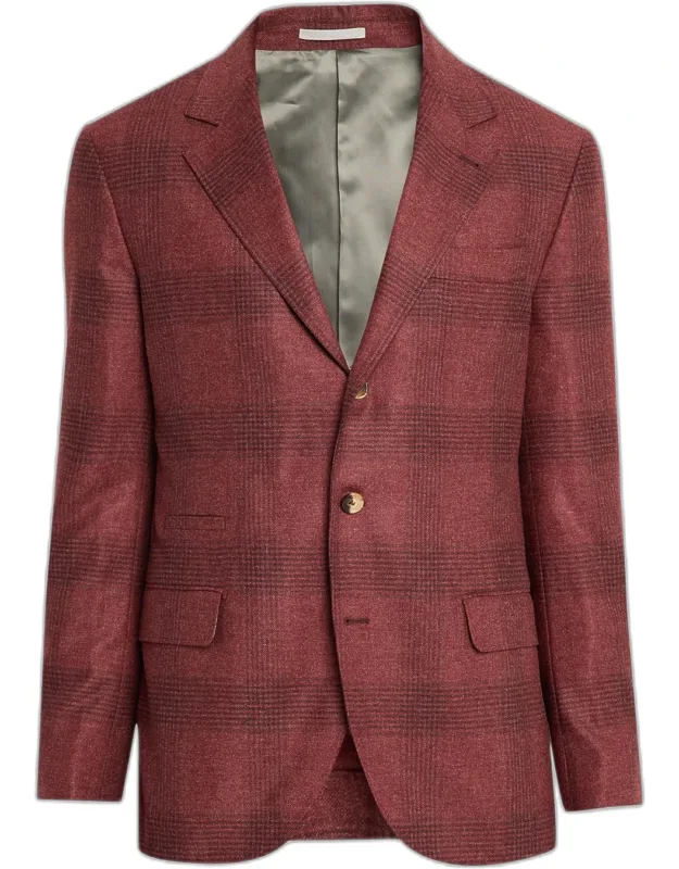 Plaid Wool-cashmere Single-breasted Sport Coat