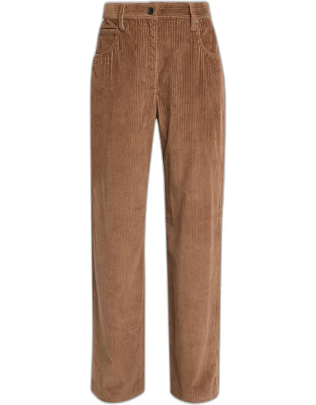 Corduroy Straight-leg Pants