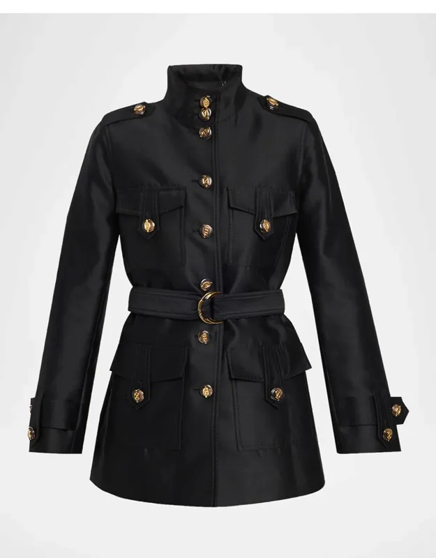Utility Wool-silk Belted Coat