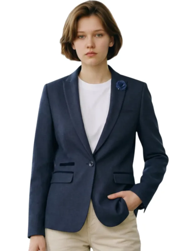 Check Wool Blend Herringbone Tweed Tailored Blazer