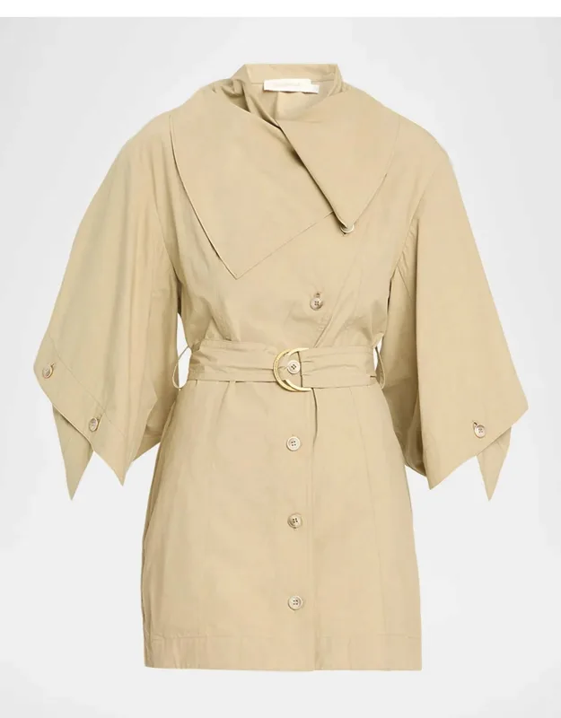 Utility Cotton Belted Mini Dress