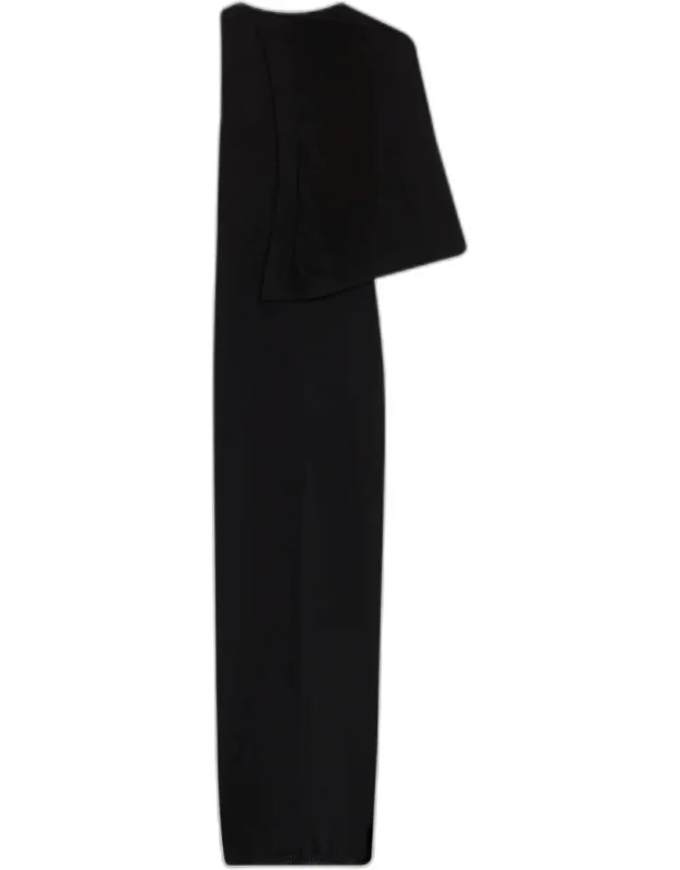 Asymmetric Scarf Wool Knit Maxi Dress