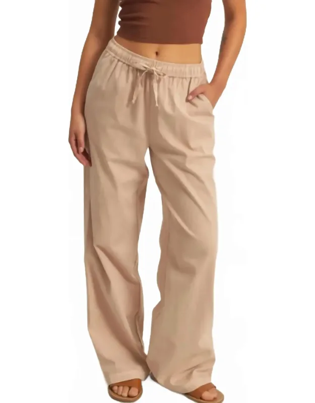 Drawstring Waist Straight Leg Pants