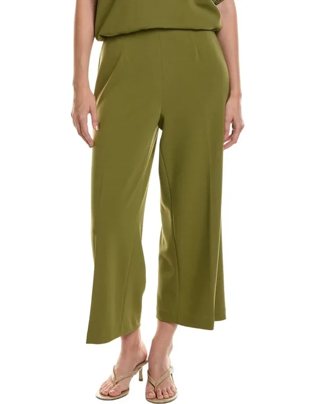 High Rise Pull On Wide Leg Crop Pants