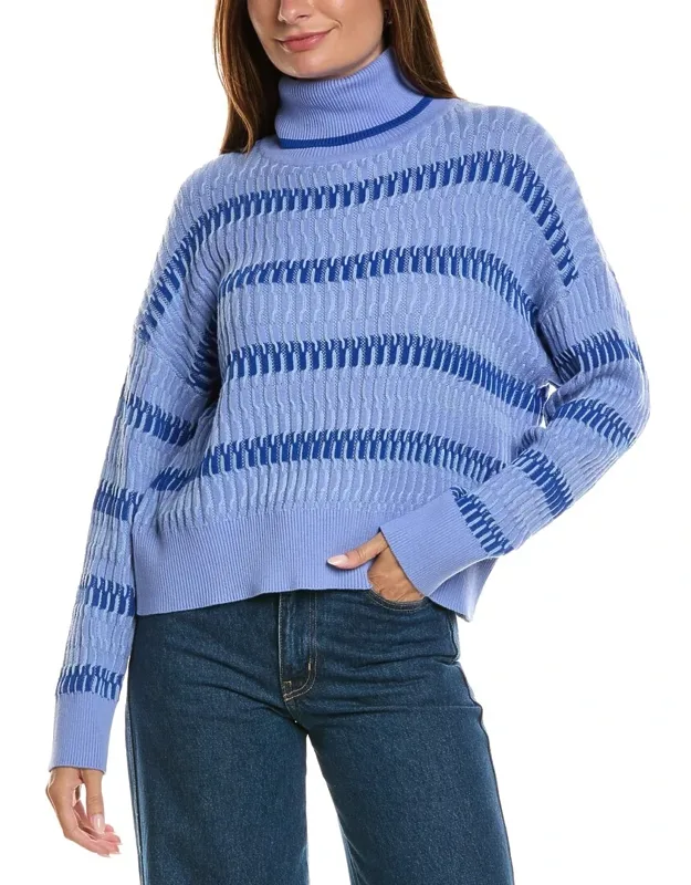 Wave Stitch Roll Neck Sweater