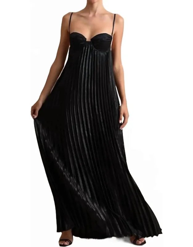 Brilliant Allure Pleated Maxi Dress