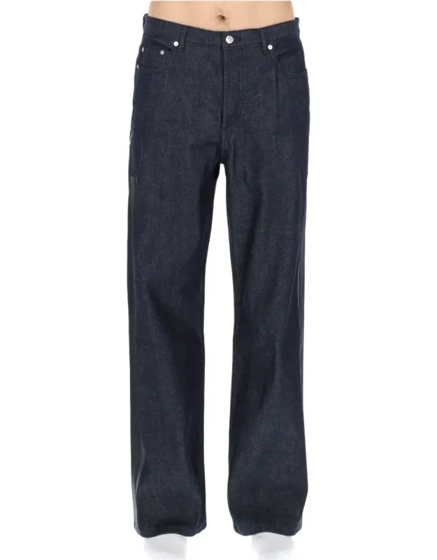 Straight-leg Pocket Print Cotton Jeans