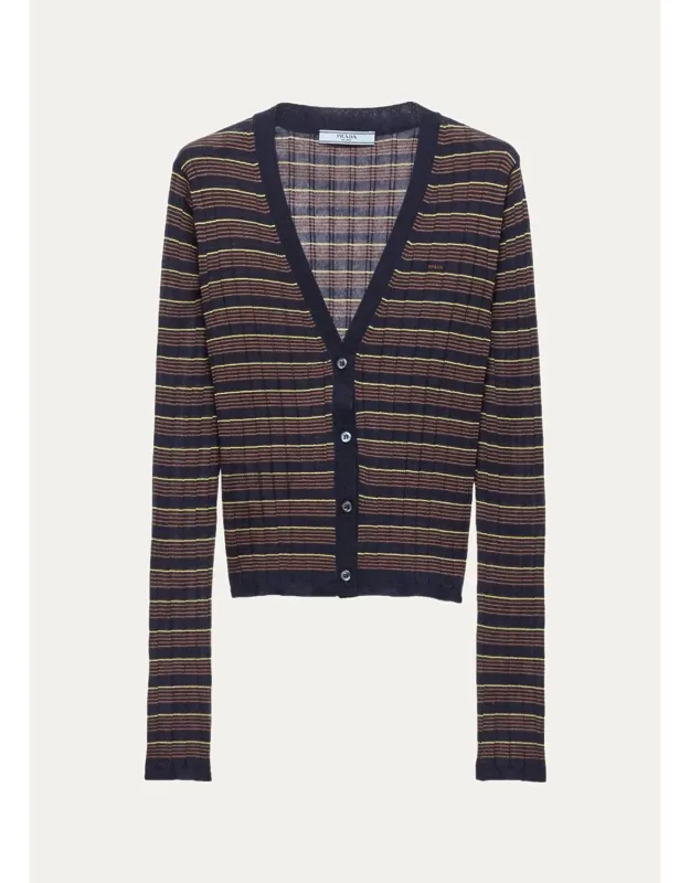 Striped Silk-wool Cardigan
