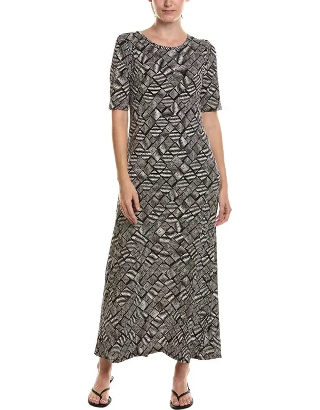 3/4-sleeve Maxi Dress