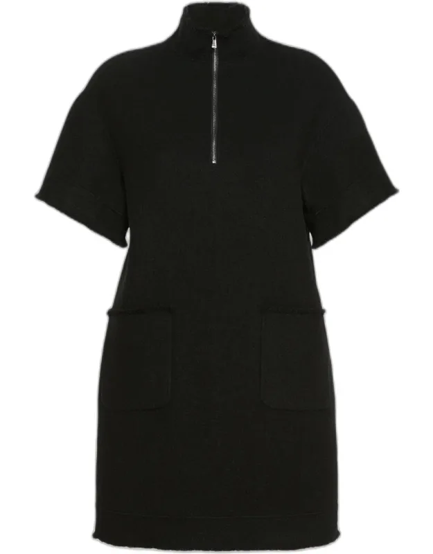 Wool Zip Mini Dress