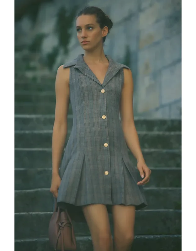 Button-front Mini Dress