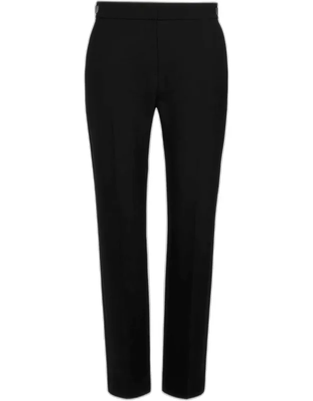 Waist Strap Straight-leg Ankle Trousers