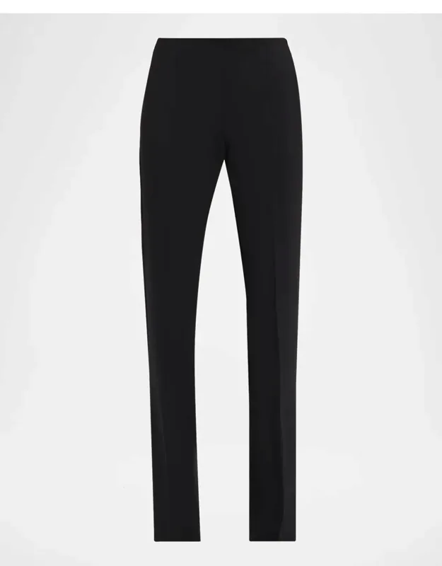 Stretch Wool Straight-leg Pants