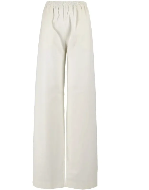Flannel Elastic Waist Wide-leg Trousers