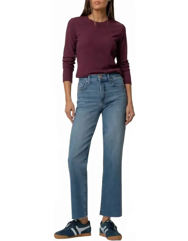 Avery High Rise Easy Straight Leg Raw Hem Jeans