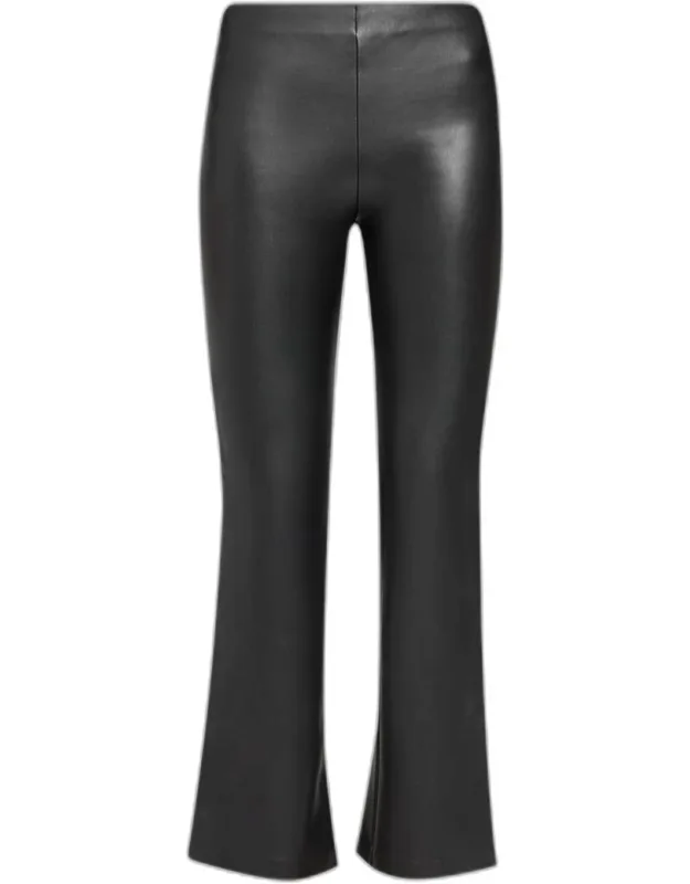 Faux Leather Kick Flare Pants