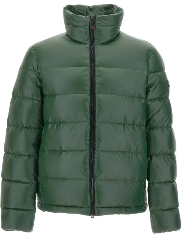 Quilted Down Jacket With High Collar And Cropped Silhouette