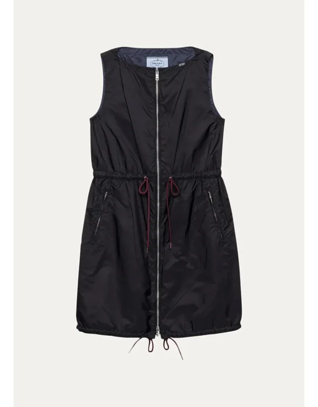 Drawstring Sleeveless Mini Dress