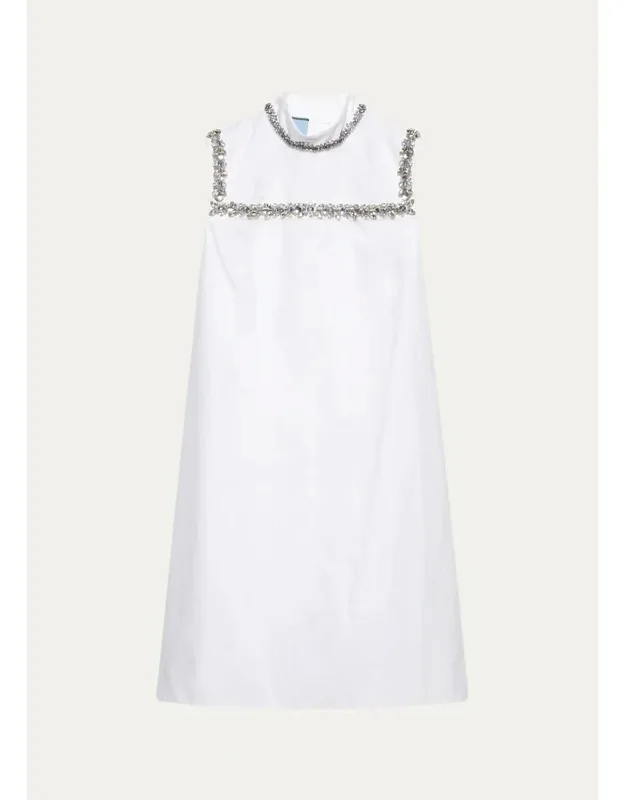 Embellished Cotton Mini Dress