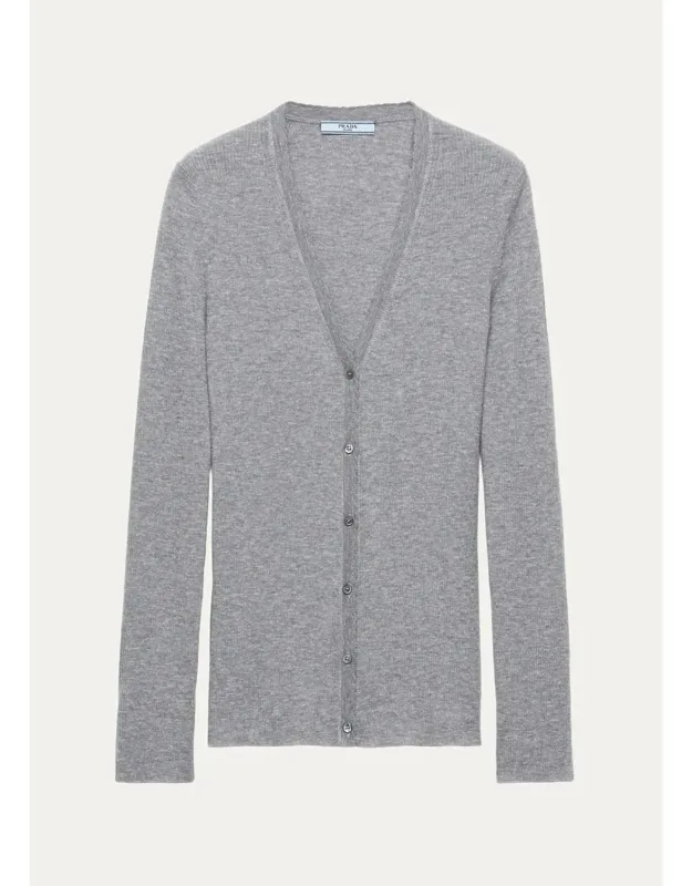 Cashmere Cardigan V-neck Long Sleeves