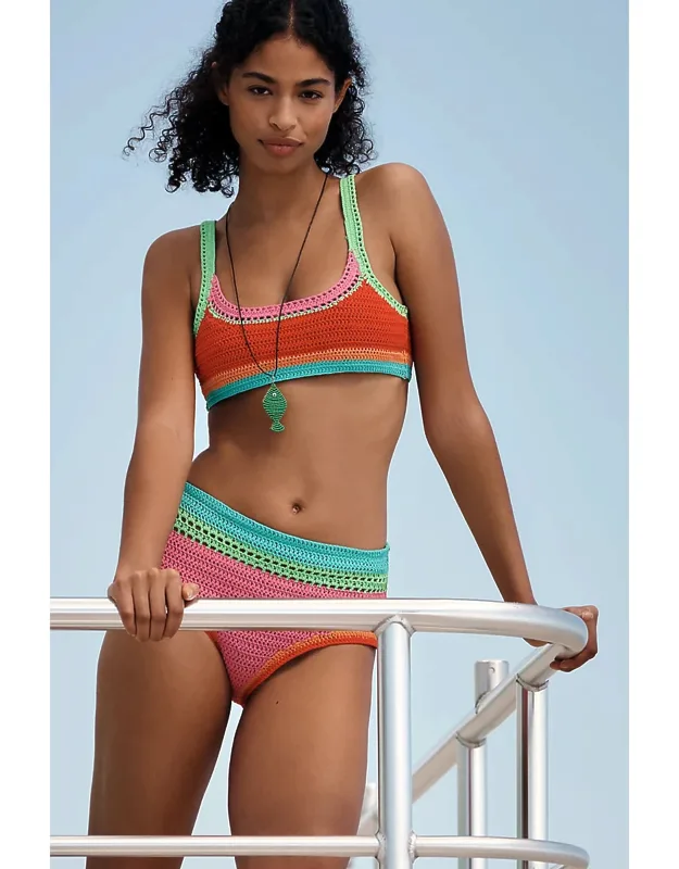 Milana Bikini Top - Knit Fabrication, Colorblock Design